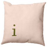 26"x26" Modern Monogram Decorative Throw Pillow, Olive