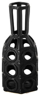 9" Black Pierced Pattern Ceramic Vase