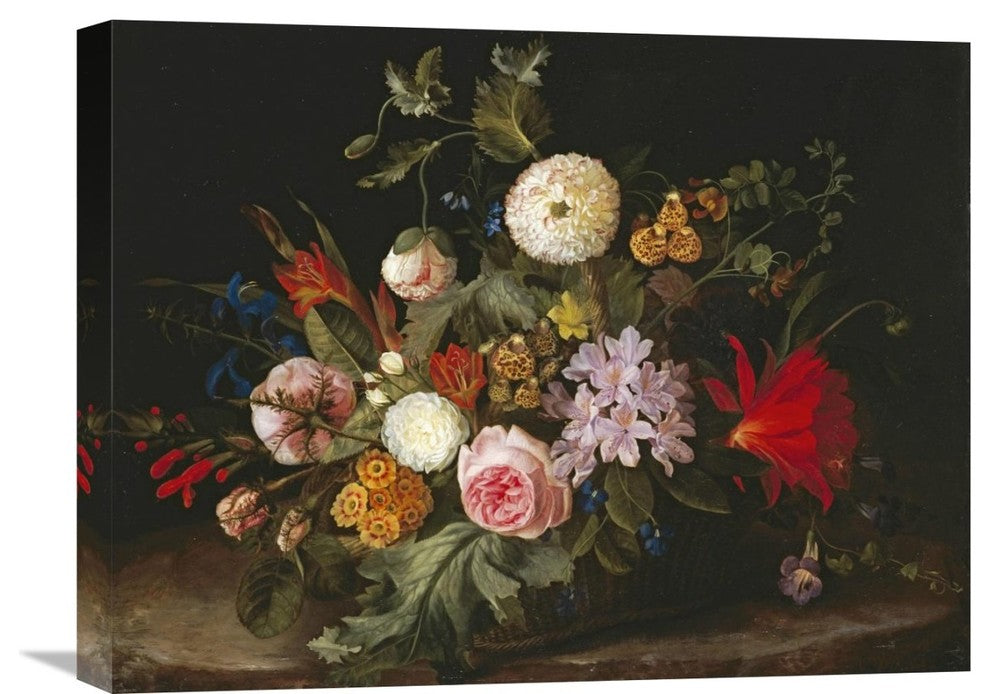 "A Basket With Flowers" Artwork, 22" x 16"