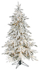 5' Flocked Grand Northern Rocky Fir Faux Xmas Tree W/ Micro & Bendable Branches
