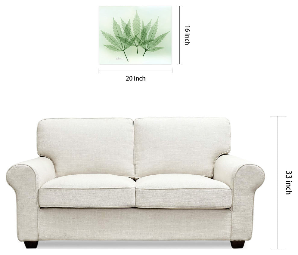 "Green Flower" Frameless Free Floating Panel Graphic Wall Art, 16"x20"