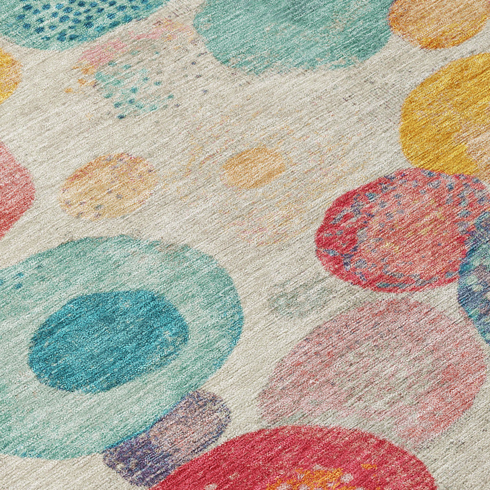 Machine Washable Indoor/Outdoor Chantille ACN1896 Beige 1'8" x 2'6" Rug