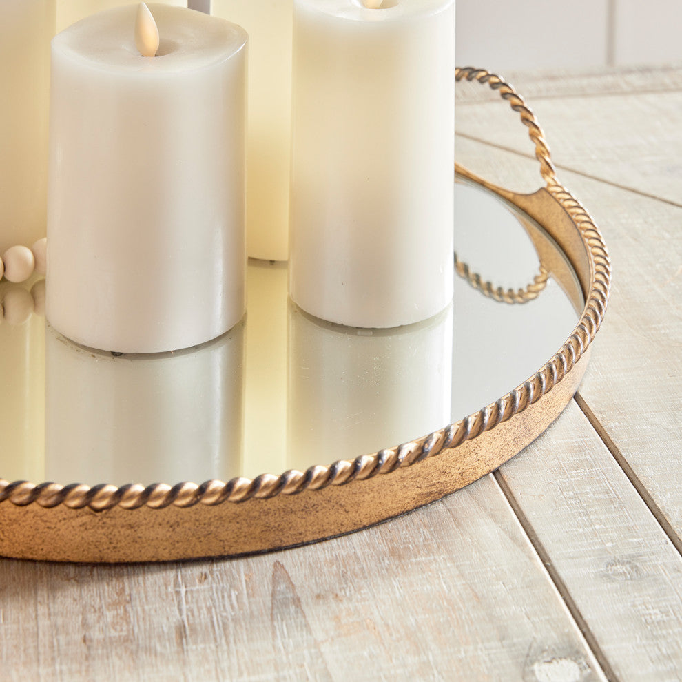 Braiden Decorative Mirrored Trays, Set of 2