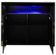 Wood Double Door Accent Cabinet with LED Light, Black, 42'' X 16''