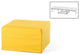 28" Yellow Polyester Footstool Ottoman