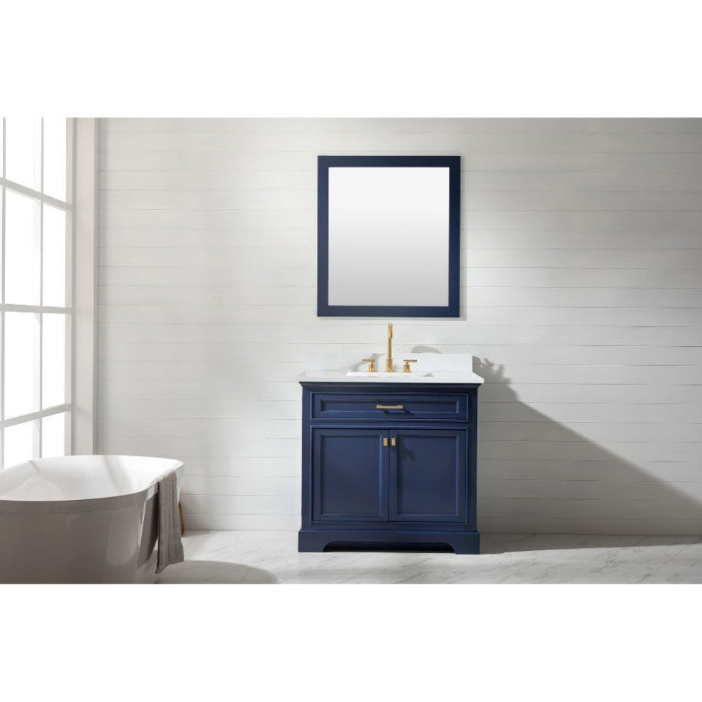 Milano Transitional Blue 36" Single Vanity