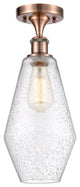 Innovations 516-1C-AC-G654-7-LED 1-Light Semi-Flush Mount, Antique Copper