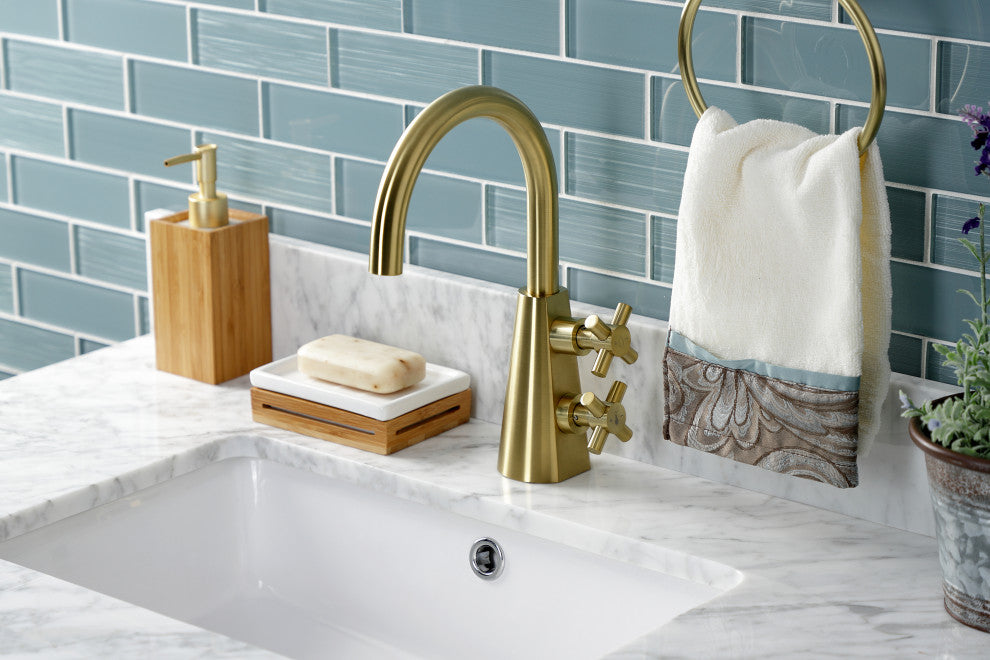 Kingston Brass KS2297DX Two-Handle Single-Hole Bathroom Faucet, Push Pop-Up
