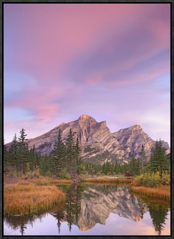 Mount Kidd and Trees Reflected In Pond, Alberta, Canada, 18"x24"