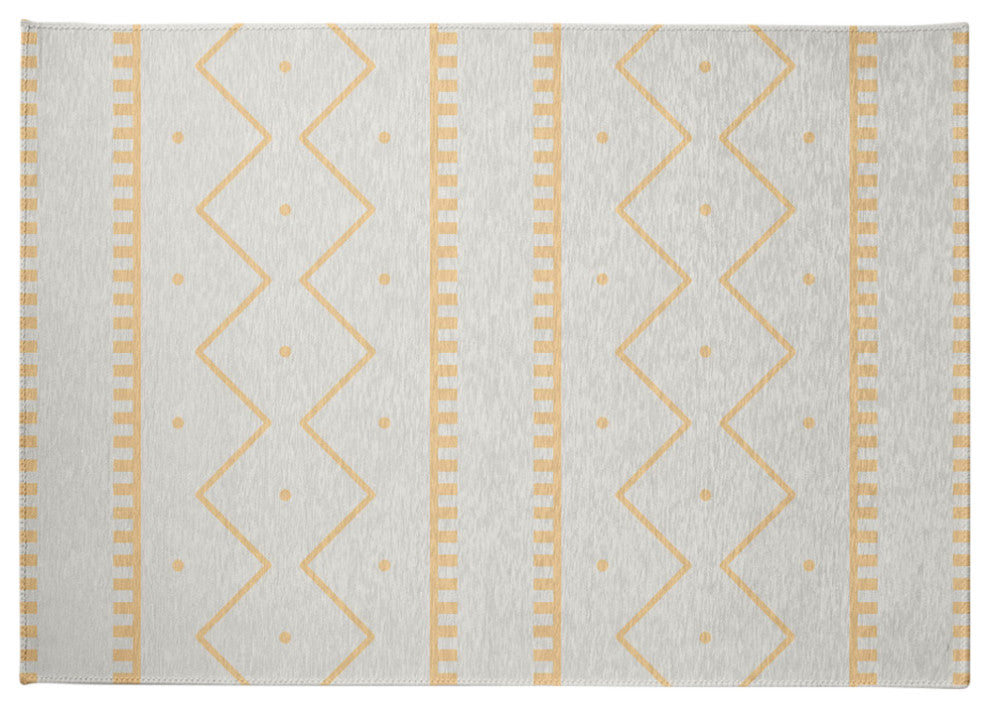 Mudcloth Spring Chenille Rug, Corn Yellow, 5'x7'