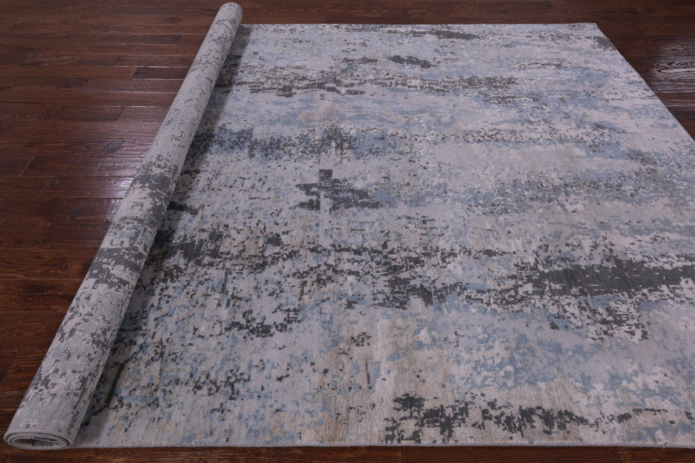 8' 0" X 10' 2" Hand Knotted Wool and Silk Modern Rug Q8885
