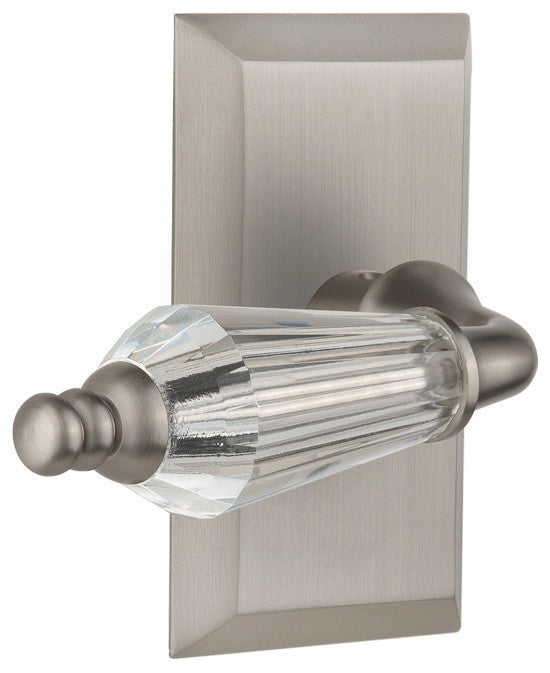 Studio Plate Passage Parlor Lever, Satin Nickel
