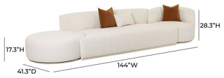Fickle Cream Boucle 2-Piece Modular LAF Sofa
