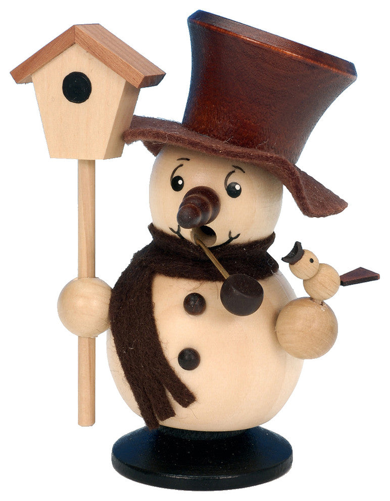 Christian Ulbricht Incense Burner- Snowman With Birdhouse (Natural)
