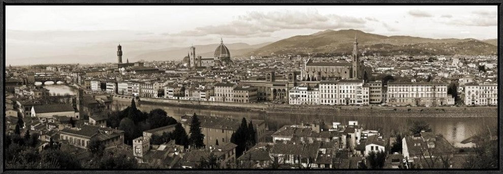 "Panoramic View Of Florence" Framed Canvas Giclee by Vadim Ratsenskiy, 37x13"
