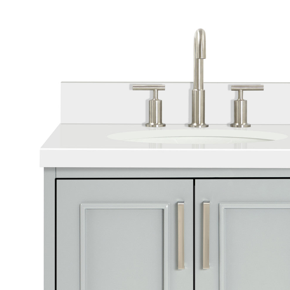 Ariel Stafford 37" Single Left Offset Oval Sink Bathroom Vanity