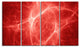 Bright Lightning on Red Sky, Floral Canvas Art Print, 48"x28", 4 Panels