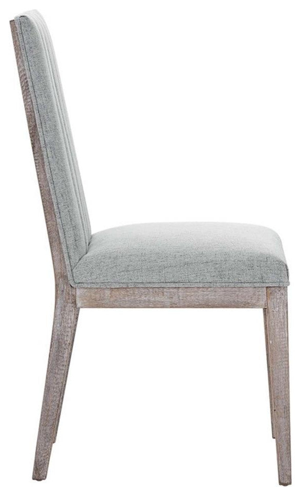 French Vintage Tufted Fabric Dining Side Chairs Set of 2
