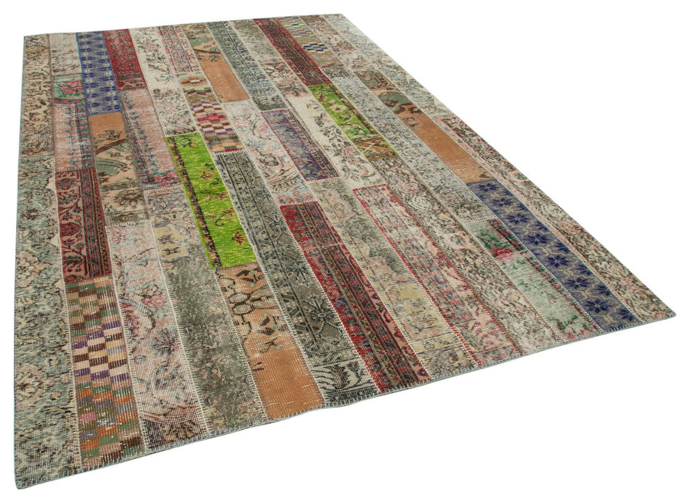 Rug N Carpet - Handwoven Turkish 6' 7" x 9' 10" Unique Patchwork Area Rug