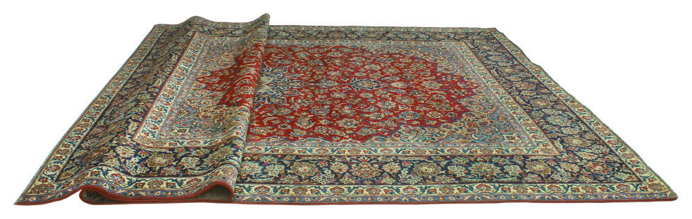 Fine Vintage Distressed Justin Red/Navy Rug, 10'5x16'7