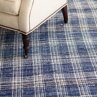 Dash & Albert Denim Plaid Handwoven Cotton Rug, Blue, 8' x 10'