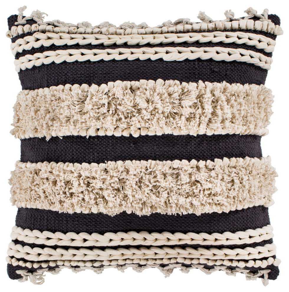 Helena Pillow, Charcoal, 20"x20", Polyester Insert