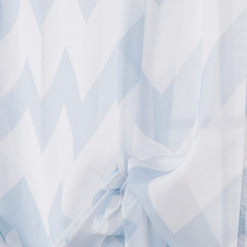Sheer Chevron Tie Up, Sky Blue