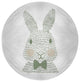 Monochrome Bunny Easter Chenille Rug, Laurel Tree Green, 5' Round