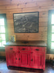Bryson Rustic Red Kitchen Buffet Cabinet, Red, 48 X 20 X 32