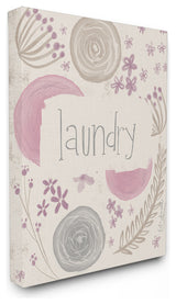 'Purple Botanical Illustration Laundry', Stretched Canvas, 24"x1.5"x30"
