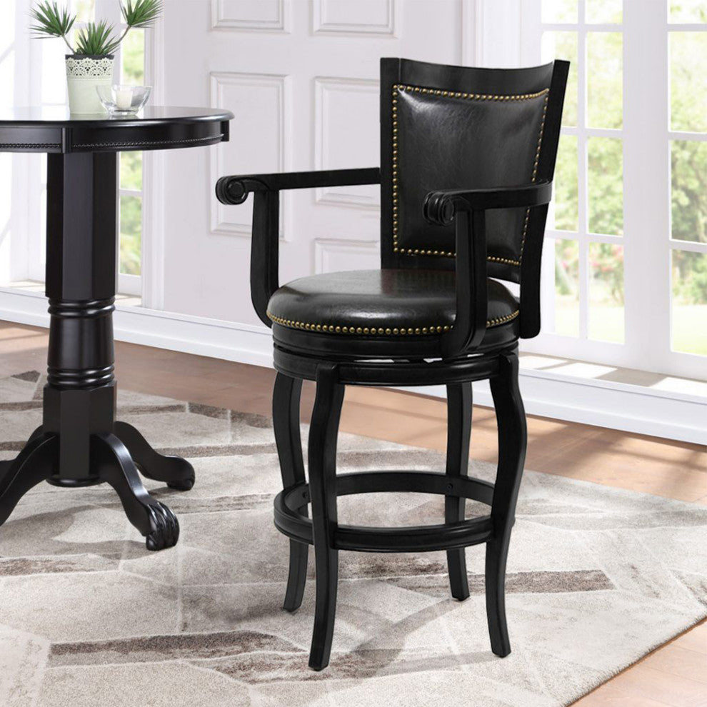 29" Jones Bar Height Swivel Stool - Black