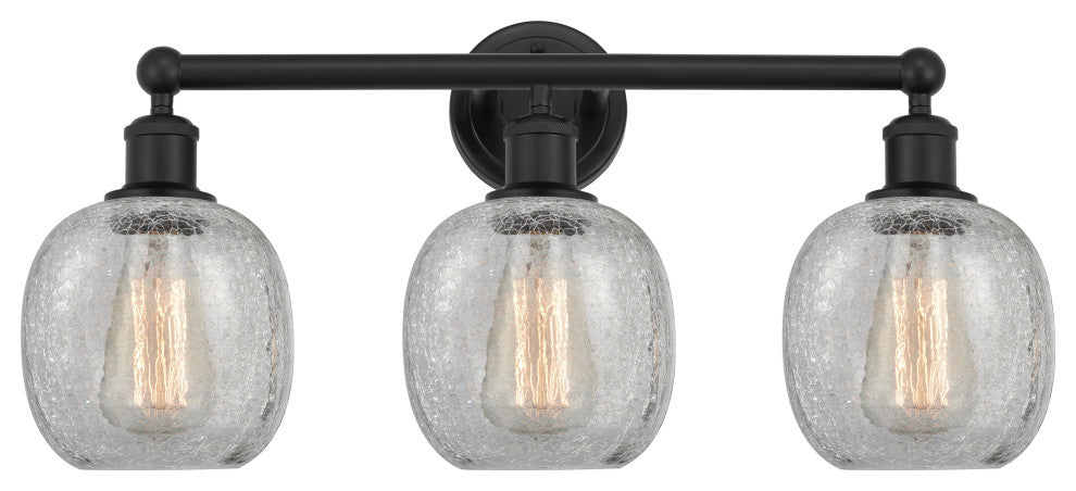 Innovations 616-3W-BK-G105 Belfast 3 Light 24" Bath Vanity Light, Matte Black
