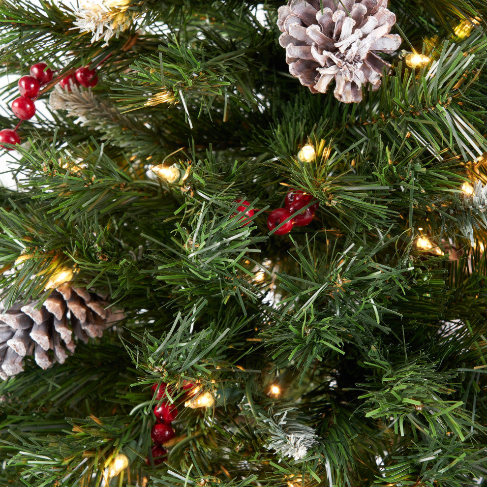 4.5' Mixed Spruce Artificial Christmas Tree, Pre-Lit Clear