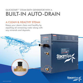 7.5 KW QuickStart Acu-Steam Bath Generator,Built-in Auto Drain,Polished Chrome