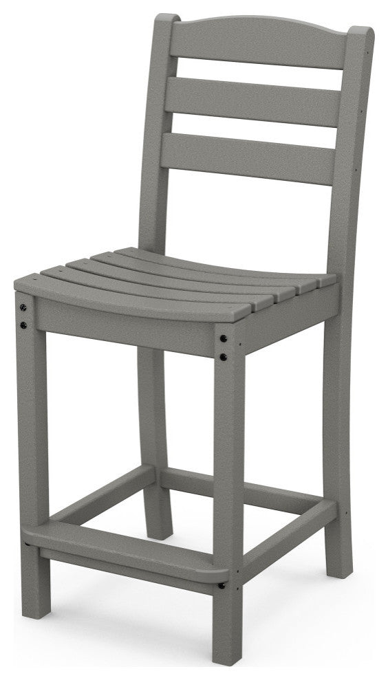 Polywood La Casa Cafe Counter Side Chair, Slate Gray