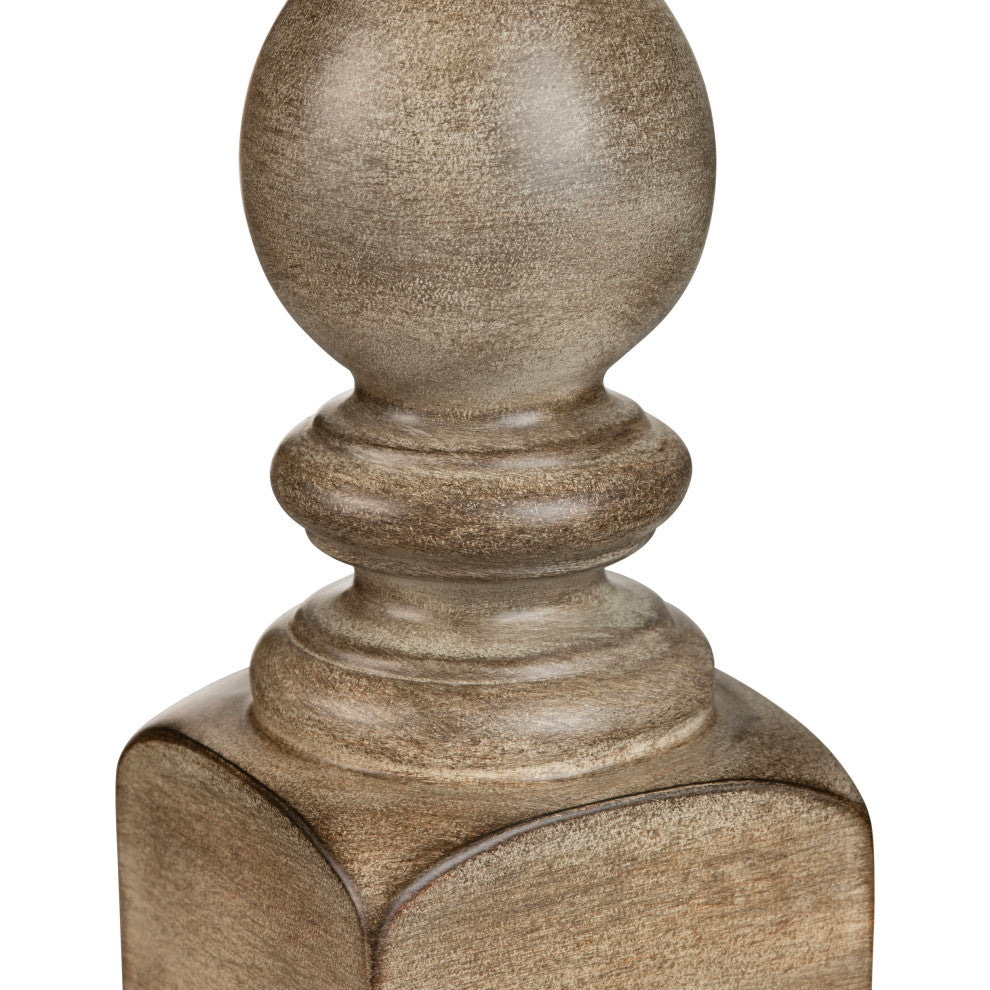 25"H Brown Resin Table Lamp With Oatmeal Drum Shade, Set of 2