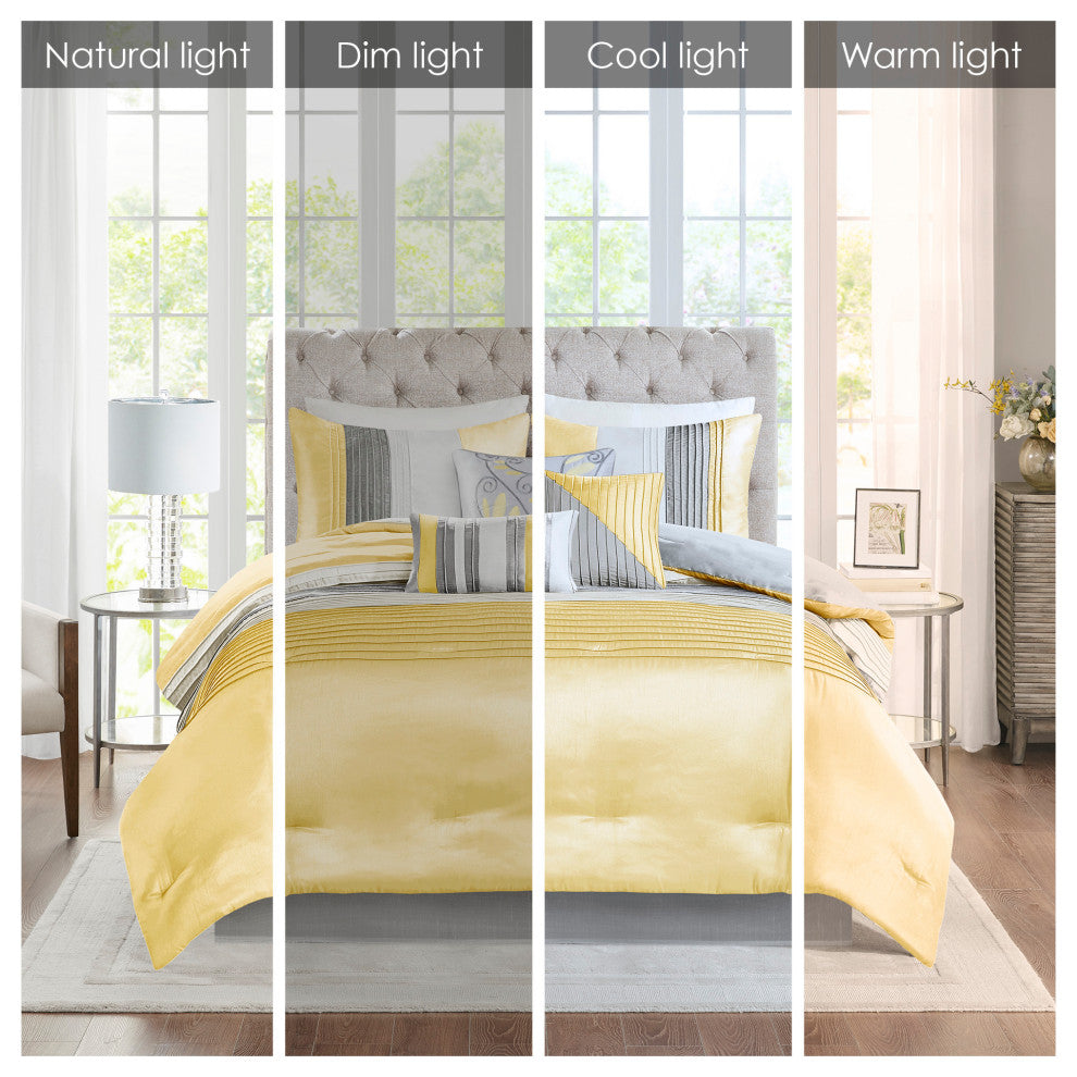 Madison Park Amherst 7 Piece Comforter Set, Yellow