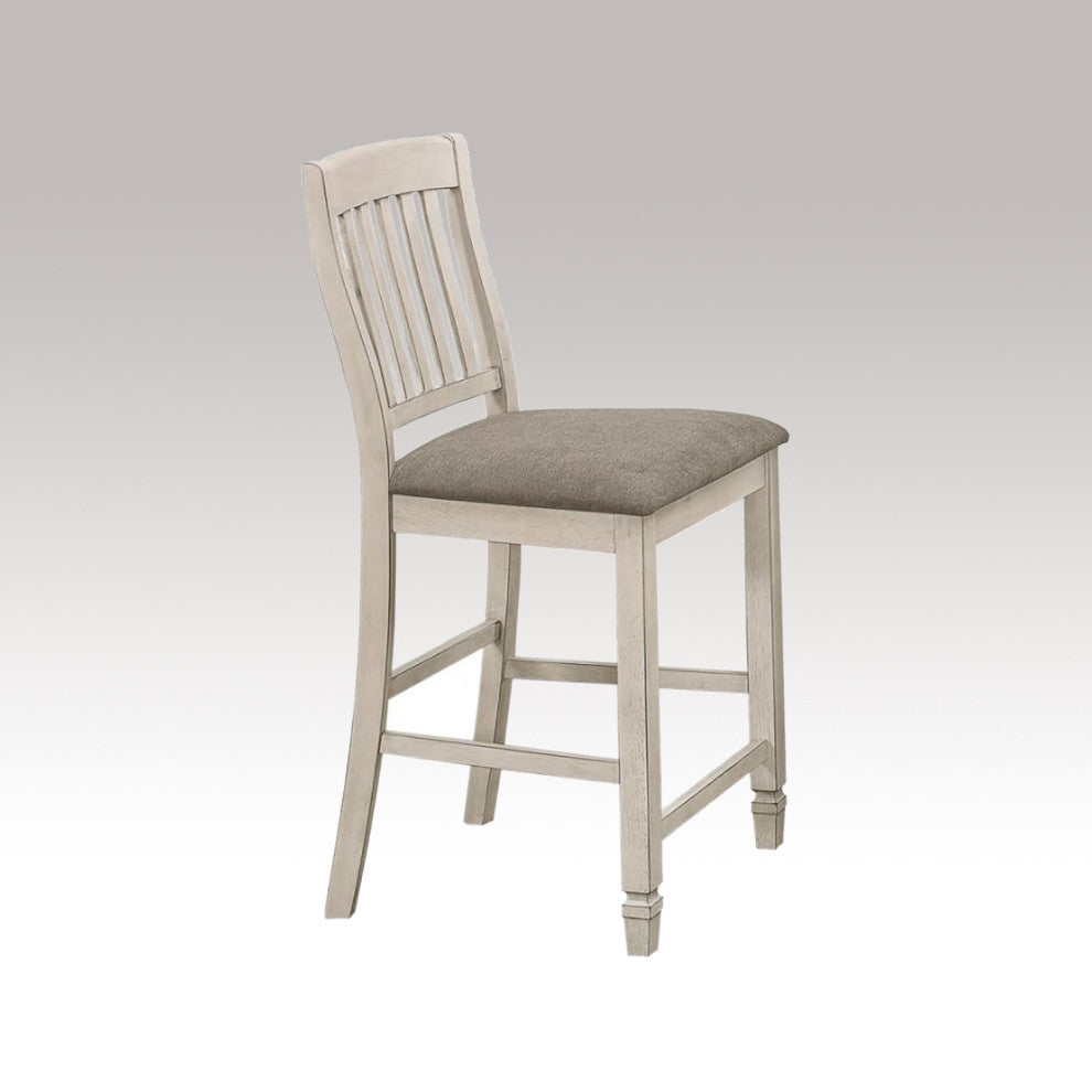 Set of 2 Wood Dining Chair, Fossil and Rustic Cream