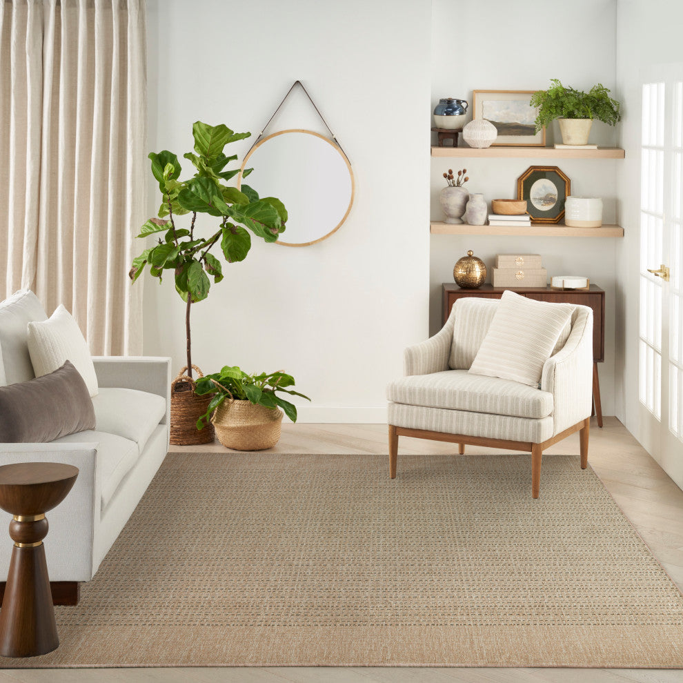 Nourison Tulum 10' x 14' Taupe Outdoor Rug