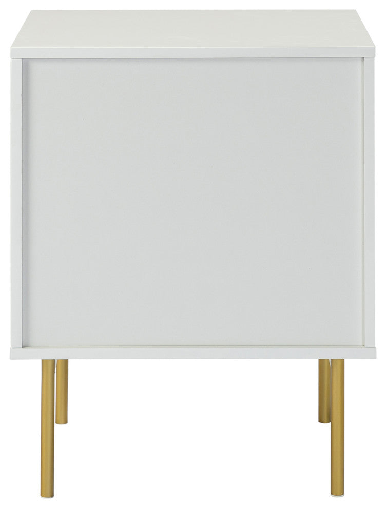 Contemporary Classic 2-Drawer Nightstand, Set of 2, White