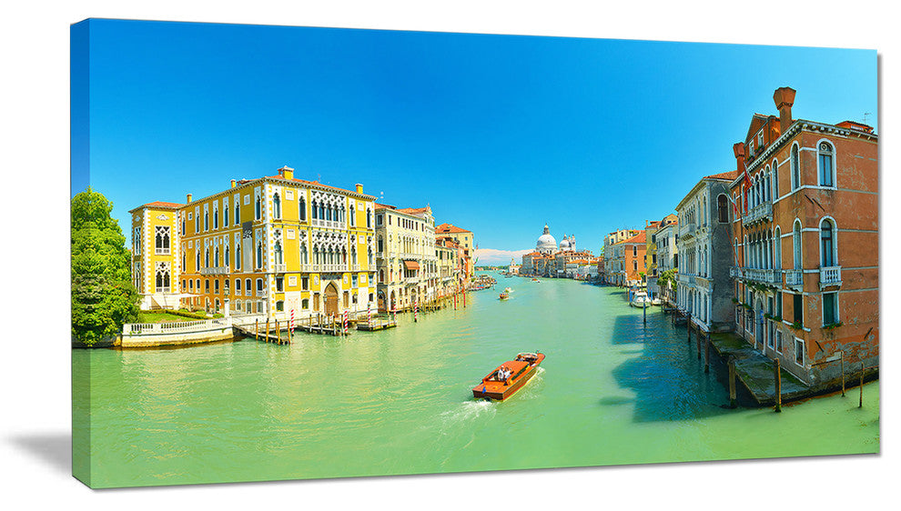Green Grand Canal Venice, Landscape Canvas Art Print, 40x20