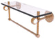 Clearview 16" Glass Shelf and Towel Bar and Groovy Accents, Brushed Bronze