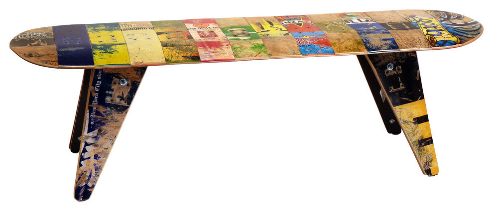 Deckbench - Recycled Skateboard Bench, 60" Deckbench - Three Seater