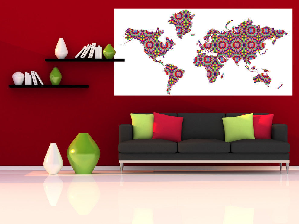 Studio Map Mural, Kaleidoscope, Peel and Stick, 8 Panels, 142"x69"