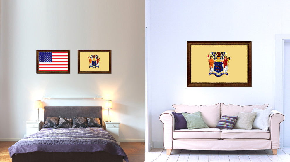 New Jersey State Flag Canvas Print, 27"x39"