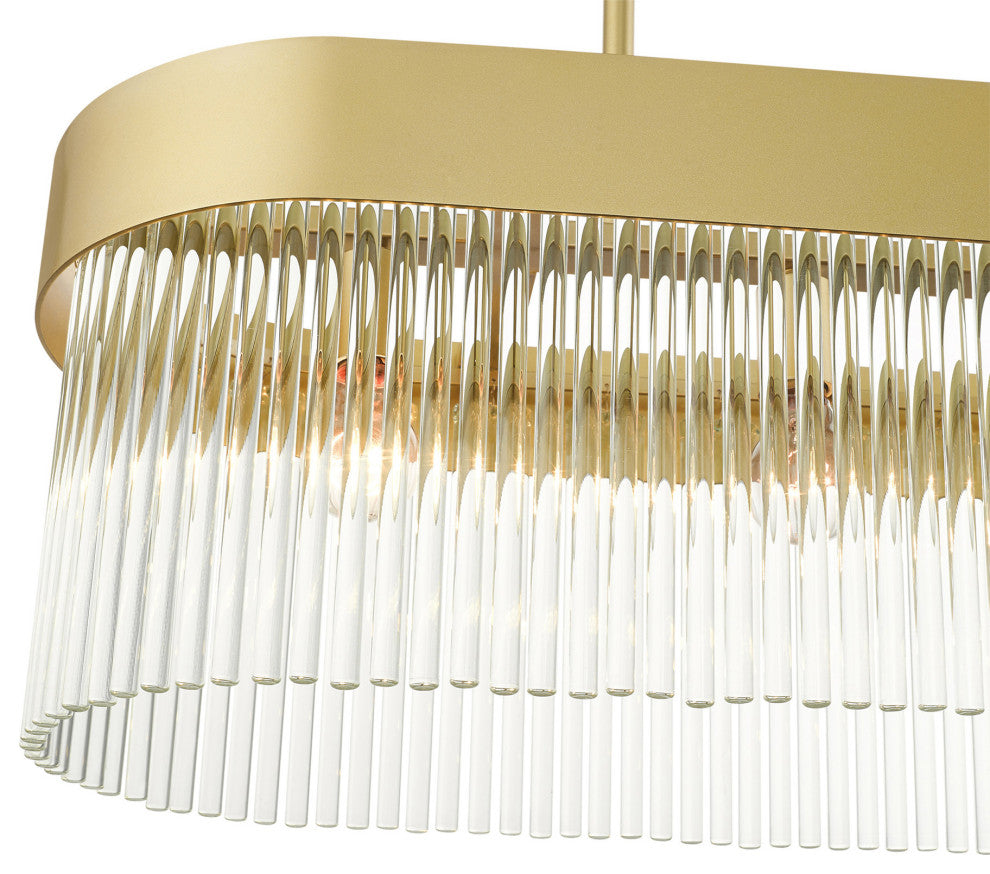 Livex Lighting Norwich 4 Light Soft Gold Linear Chandelier