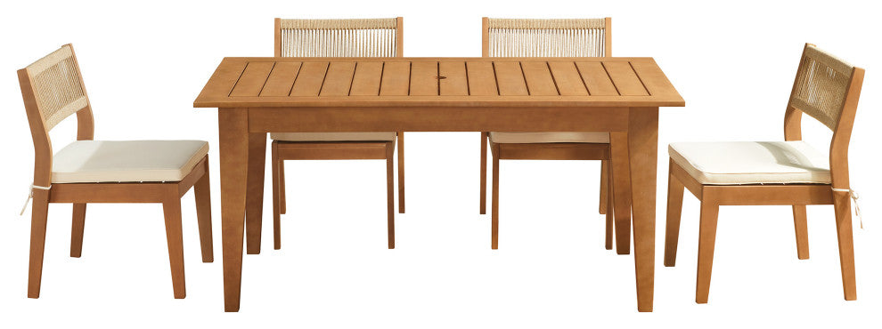 Barton 5-Piece Patio Dining Set, Dining Table, 4 Stackable Patio Chairs, 5-Piece Set