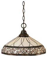 1-Light Chain Hung Pendant, Dark Granite/Royal Merlot Art