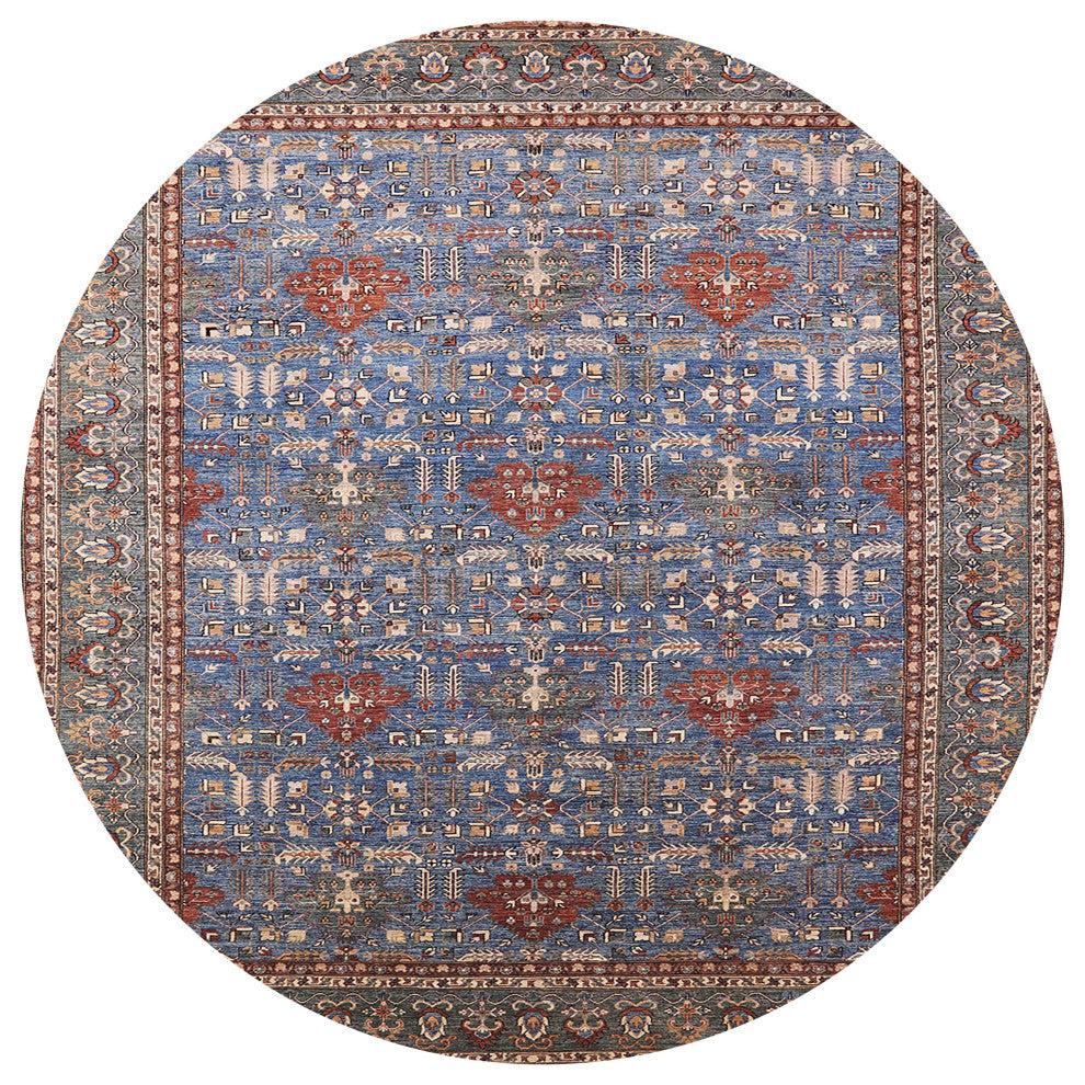Ahgly Company Indoor Round Mid-Century Modern Area Rugs, 7' Round