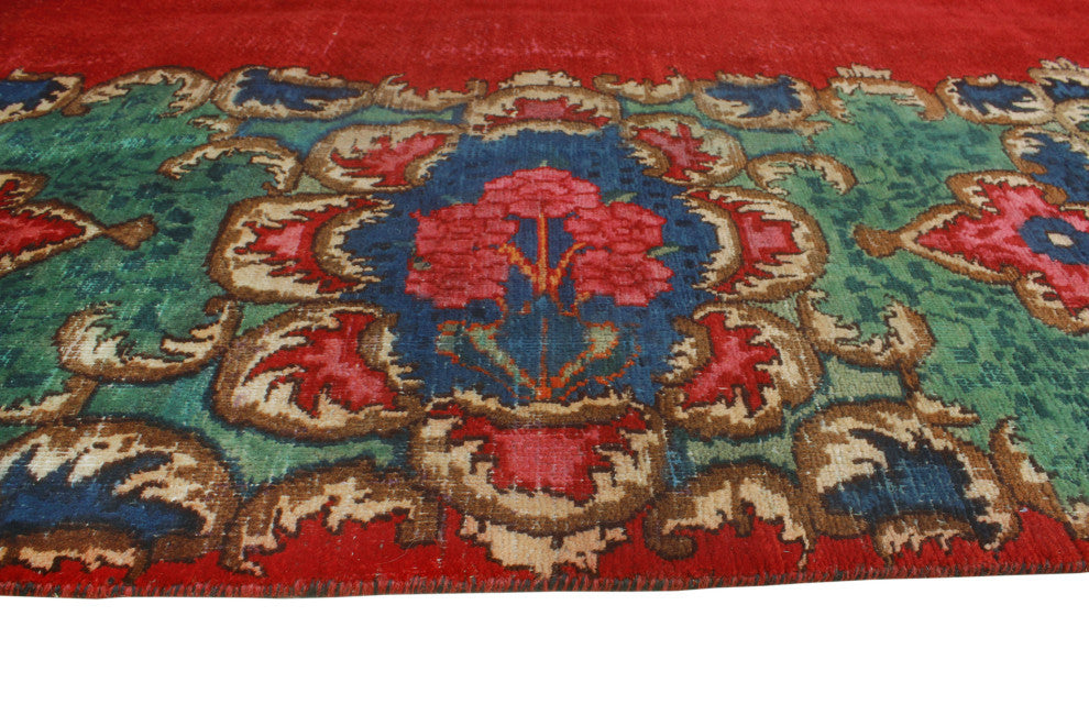 Fine Vintage Distressed Mamlaka Red/Green Rug, 10'5x12'8
